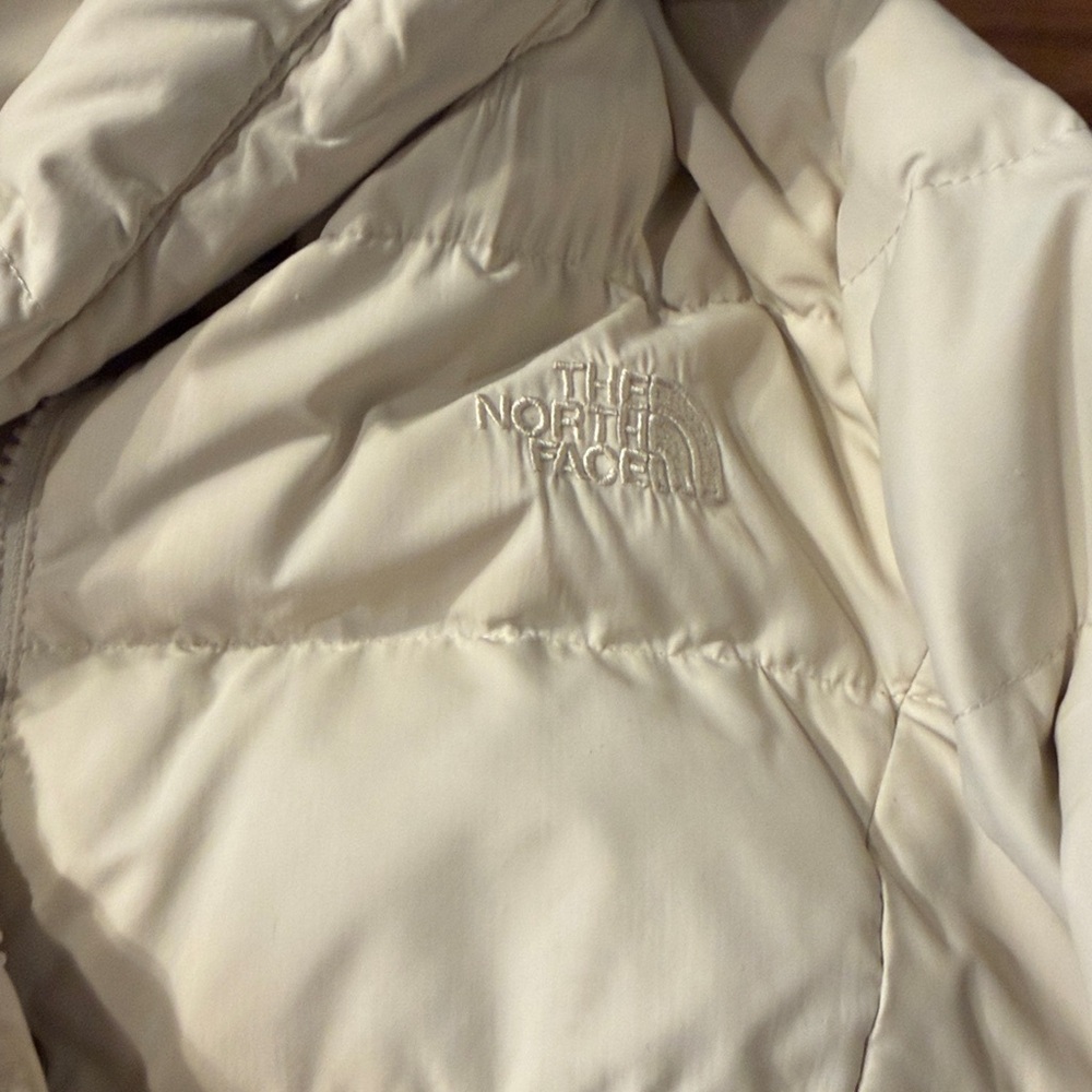 White north face jacket long coat